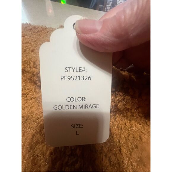 Pink Rose gold High/Low Popcorn Sweater Sz L NWT - Picture 5 of 8